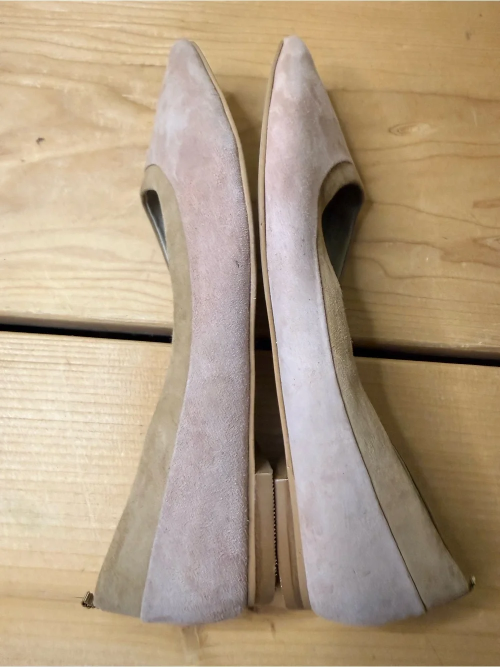 Boden Suede Pointed Toe D'Orsay Slip-On Flats Pink & Tan Women's EU40 / US 9-9.5
